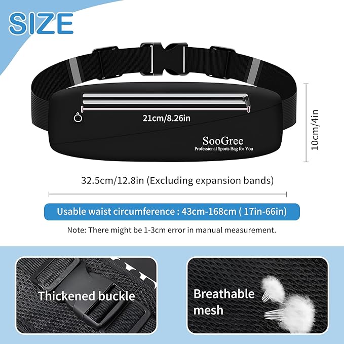 Slim Fanny Packs for Women Men,Waterproof Waist Pack with Reflective Strip Adjustable Strap,Running Belt for Sports Workout Cycling Hiking, Casual Hands-Free Wallets Phone Bag (Style 6)-StrideForce Fitness