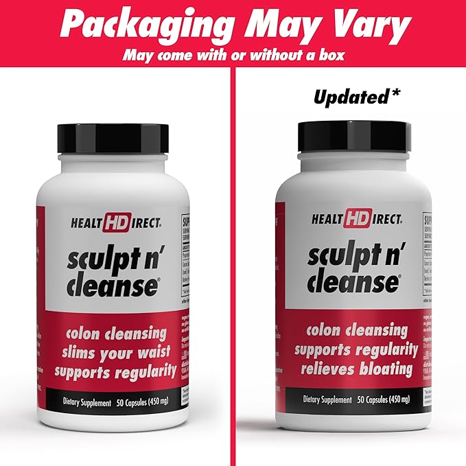 HEALTH DIRECT Sculpt n' Cleanse - Herbal Colon Cleanse for Digestive Health & Regularity - Natural Detox & Gut Flush Supplement - 50 Veggie Capsules-StrideForce Fitness