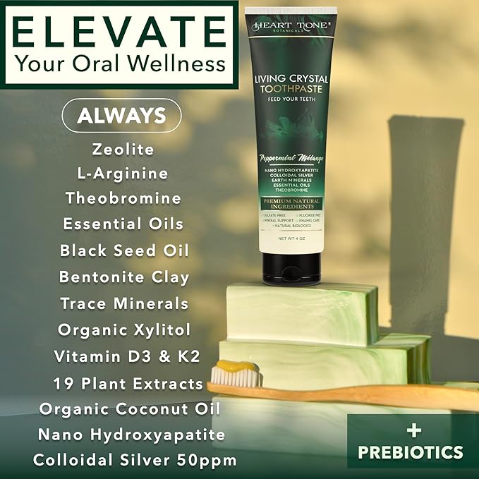 Holistic Oral Care Bundle – Living Crystal Hydroxyapatite Toothpaste + Nano Silver Mouthwash | Natural Mineral-Based Oral Care | Alcohol-Free & Mint Fresh