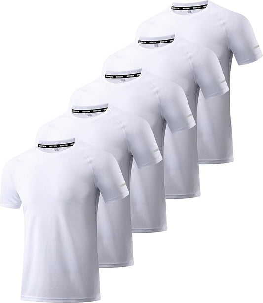 Boyzn 1, 3, 5 or 7 Pack Men's Workout Running Shirts, Dry Fit Moisture Wicking T-Shirt, Gym Athletic Short Sleeve Tee Shirts-StrideForce Fitness