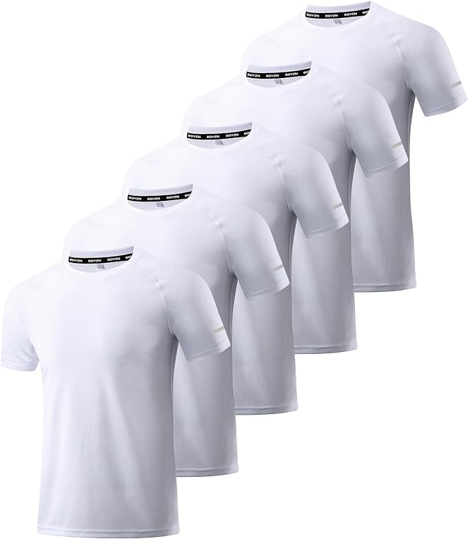Boyzn 1, 3, 5 or 7 Pack Men's Workout Running Shirts, Dry Fit Moisture Wicking T-Shirt, Gym Athletic Short Sleeve Tee Shirts-StrideForce Fitness