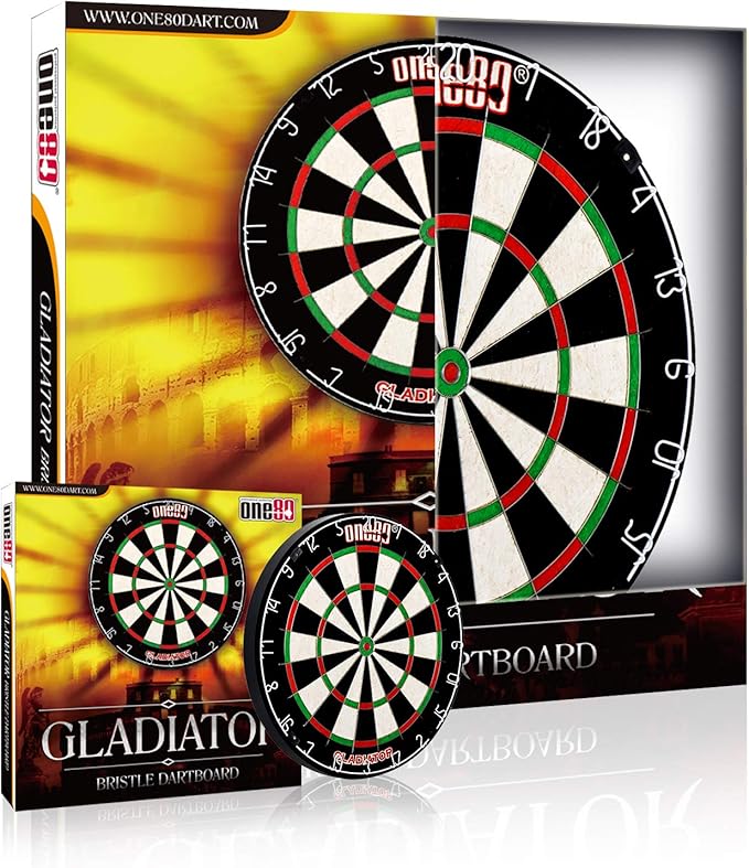 Gladiator Dartboard with Top-Grade African Sisal and Sword Edge Staple Free Wire Spider for Maximum Scoring Potential and Less Bounce Outs-StrideForce Fitness