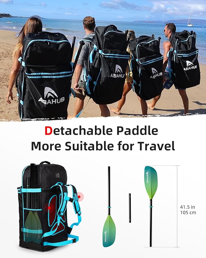 Abahub Adjustable Kayak Paddle 210-230 cm/ 230-250 cm Floating Kayaking Oars Boating Oars Canoeing Oars Black-StrideForce Fitness