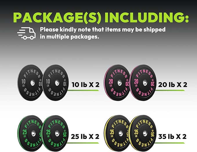 Bumper Plates 2 - Inch Olympic Weight Plate Set for Barbell, 10-55 lb Rubber Weights Sets for Home Gym, Strength Training Plate, Weight Lifting, Black-StrideForce Fitness