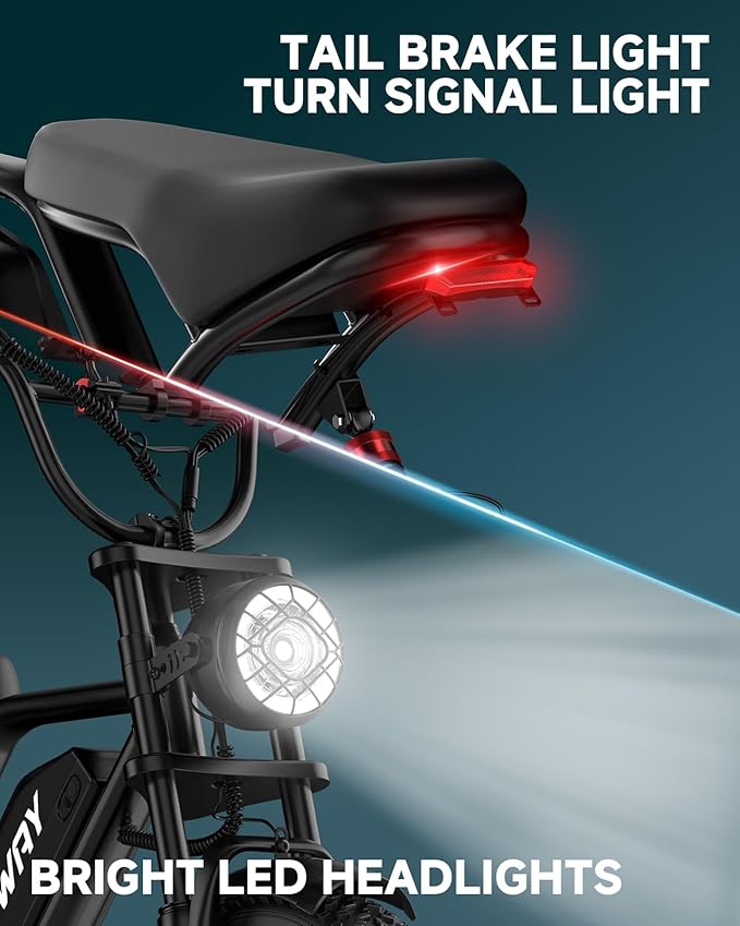 500W/750W Fat Tire Electric Dirt Bike for Adults, 48V 13.5AH/18AH Removable Battery 16"/20" Electric Motorcycle Ebikes with 31MPH Top Speed, 40-70 Miles Range, Full Suspension-StrideForce Fitness