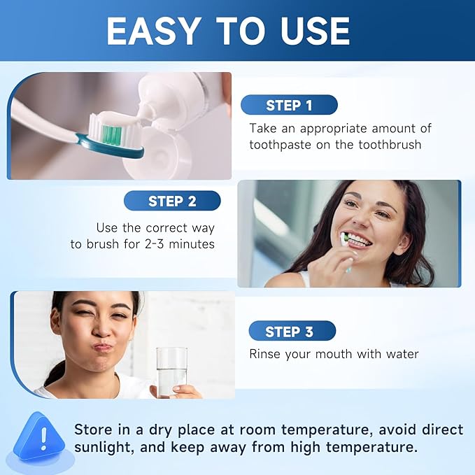 Set 2-Pack Hydroxyapatite Toothpaste for Teeth Remineralization, Enamel Repair, Sensitivity Relief & Whitening Fluoride-Free, Deep Cleaning Care, Fresh Breath