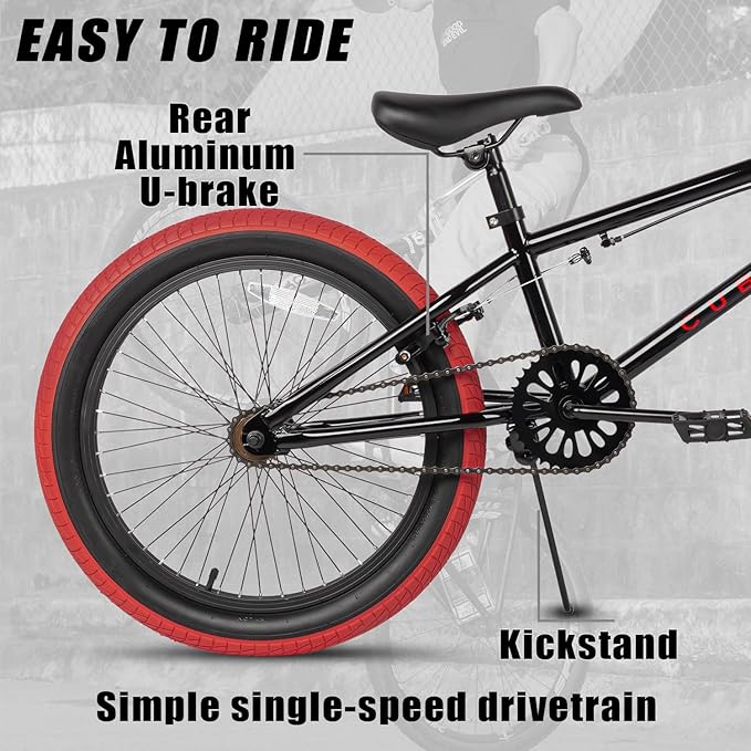 Freestyle BMX Bike, 18 20 Inch Kids Bicycle for 5-13 Years Old Kids and Beginner Level Rider, Multiple Colors-StrideForce Fitness