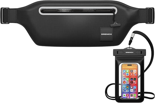 DRENCH Waterproof Waist Pouch with Floating Waterproof Phone Case | Submersible Dry Bag Fanny Pack | Phone Holder for Swimming, Boating, SUP, Snorkeling | IPX8 Floating Phone Pouch Included-StrideForce Fitness