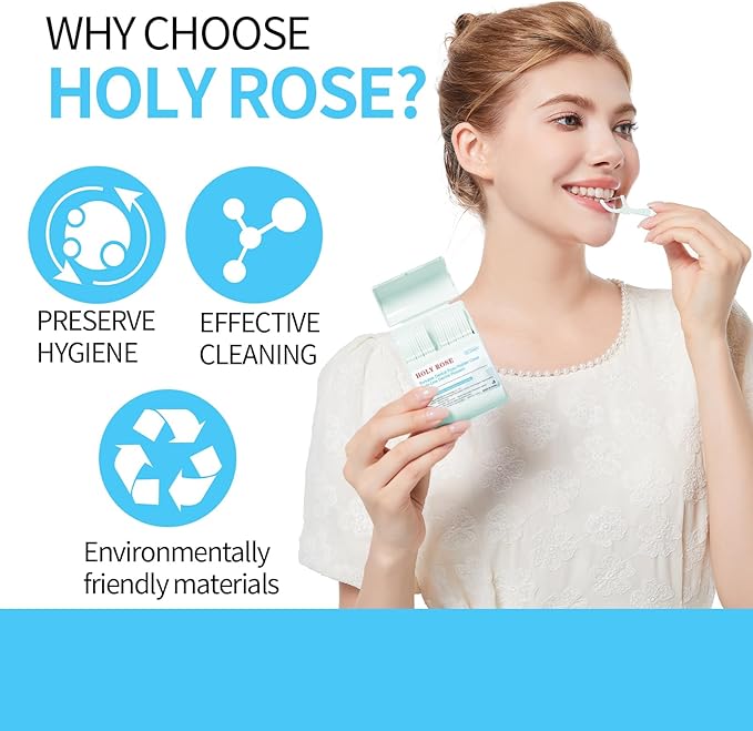 Holy Rose Dental Floss Case with Twin Line Flosser 104 Count-Green, Travel Dispenser for Floss Picks and Toothpick, Mint Flavored, Portable Flossers is Oral Care Tool for Teeth