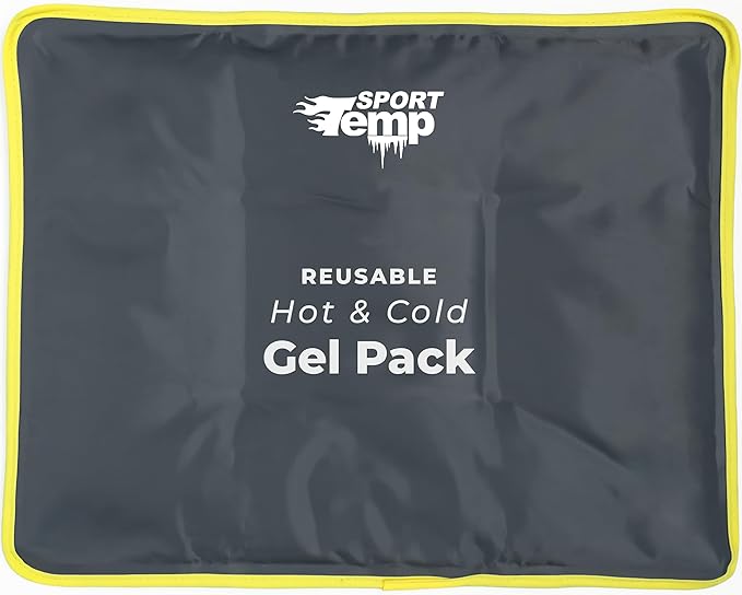 Hot & Cold Reusable Gel Packs (Large, 1 Pack) Flexible Soft Compress - Ice & Heat Therapy for Injuries, Back, Shoulder, Hip, Knee, Joint Pain, Swelling, Bruises, Post Surgery - Sport Temp-StrideForce Fitness