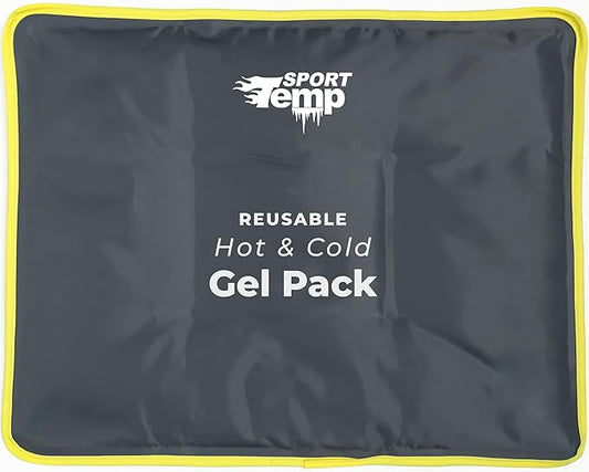 Hot & Cold Reusable Gel Packs (Large, 1 Pack) Flexible Soft Compress - Ice & Heat Therapy for Injuries, Back, Shoulder, Hip, Knee, Joint Pain, Swelling, Bruises, Post Surgery - Sport Temp-StrideForce Fitness