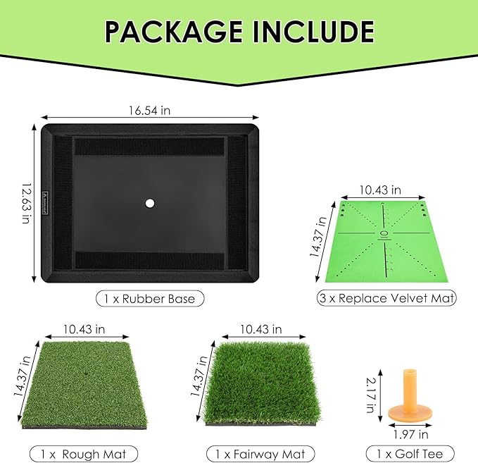 Golf Hitting Mat with Swing Path Tracer – Durable Golf Practice Mat for Indoor/Outdoor Use, Driving & Chipping Training – Golf Training Aid and Gift for Men & Women-StrideForce Fitness
