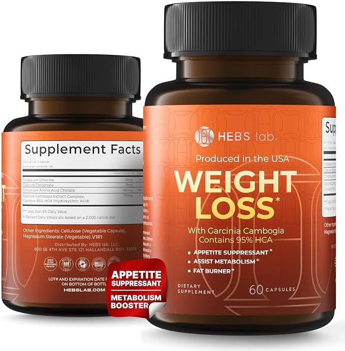 Weight Loss Pills for Women & Men – Diet Pills with Garcinia Cambogia - Effective Appetite Suppressant for Weight Loss - Metabolism Booster – Belly Fat Burner for Men & Women - Made in the USA-StrideForce Fitness