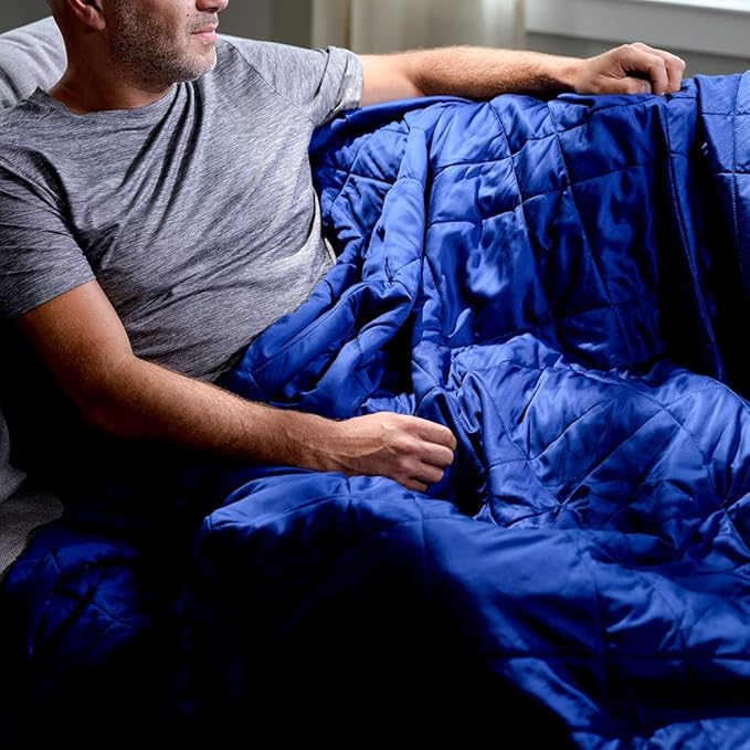 LUXOME Lightweight Blanket | 100% Rayon (Viscose) from Bamboo Fabric & Fill | Full/Queen - 86"x92" | Super Soft | Thermal-Regulating | Sapphire-StrideForce Fitness