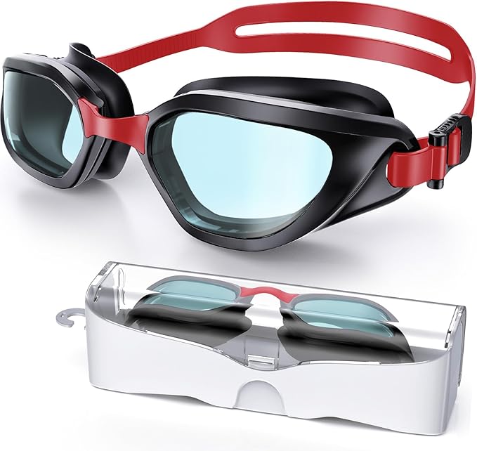 Swim Goggles, Unisex Adult Swimming Goggles Anti Fog Anti UV No Leakage Wide View for Men Women Youth-StrideForce Fitness