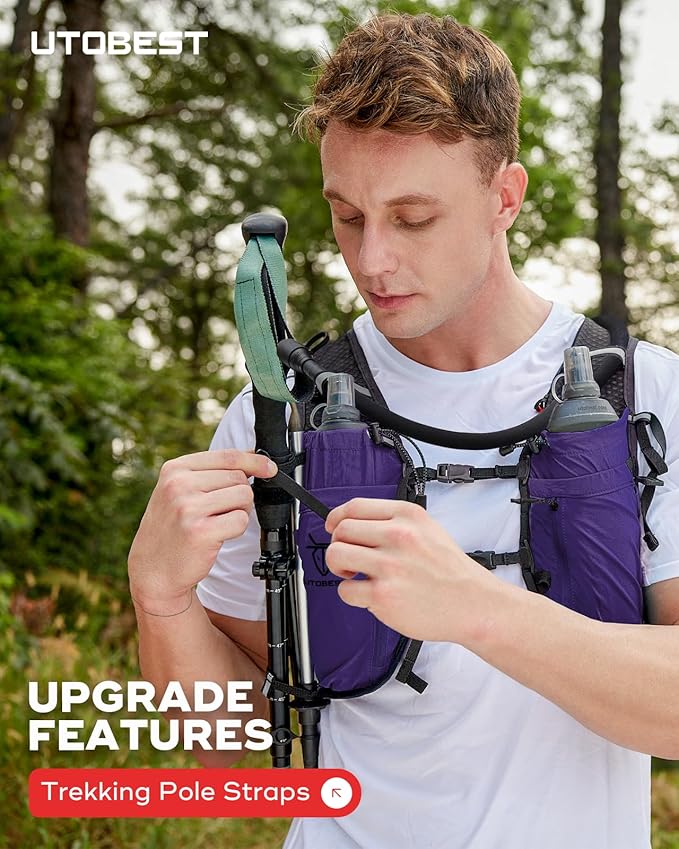 UTOBEST Upgrade Running Hydration Vest 10L, Running Backpack for Women Men Multi-Functional Storage, Adjustable Water Vest for Trail Marathon Race Jogging Cycling-StrideForce Fitness