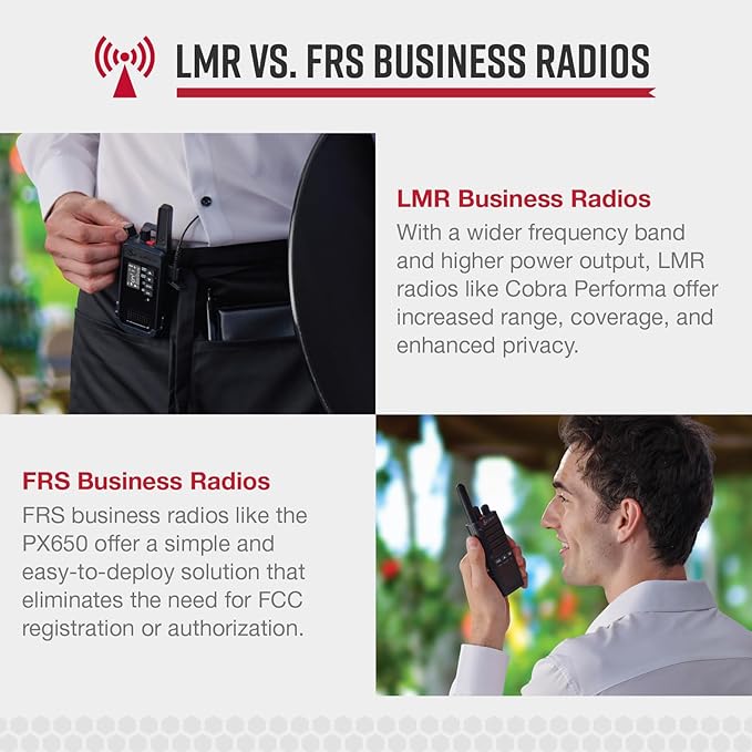 Cobra Performa 450 Business Radio (1-Pack with Dock) - 6-Channel UHF/LMR Professional Two Way Radio, Waterproof Walkie Talkie, Shockproof, IP67 & MIL-SPEC Rated, 18hr Battery, LCD Screen-StrideForce Fitness