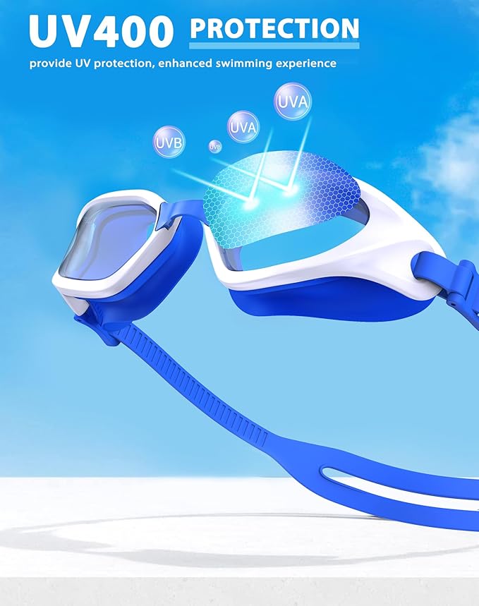 Swim Goggles, Unisex Adult Swimming Goggles Anti Fog Anti UV No Leakage Wide View for Men Women Youth-StrideForce Fitness