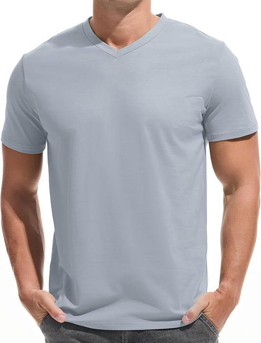 VEIISAR Premium V Neck T Shirts for Men - Modern Fitted Tees Vneck Undershirts-StrideForce Fitness