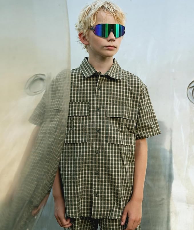 Kids Baseball Sunglasses for Boys Girls Youth Softball Cycling Sports Sunglasses UV400 Protection Age 5-12-StrideForce Fitness