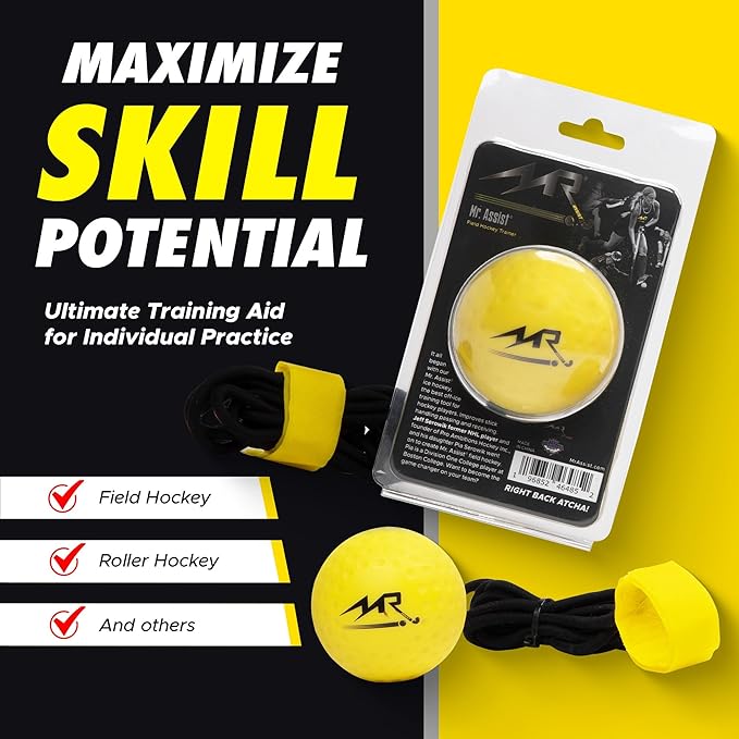 LLC - Hockey Trainer, Professional Field Hockey Ball for Solo Hockey Training, Off-Field Speed Training System, Hockey Stick Handling Balls, Portable with Sturdy Bungee Line, 1 Count-StrideForce Fitness