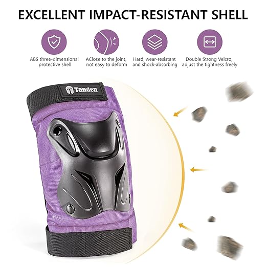 Skating Protective Gear Kids Toddler Knee Pads and Elbow Pads Set, Bike Protection for Kids Wrist Guards for Roller Skating Skateboarding Cycling Purple-StrideForce Fitness