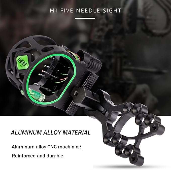Archery Bow Sight Compound Bow Sight 5 Pin Bow Sights Micro Adjustable with Bow Sight Light Aluminum Alloy Sight for Right and Left Hand-StrideForce Fitness
