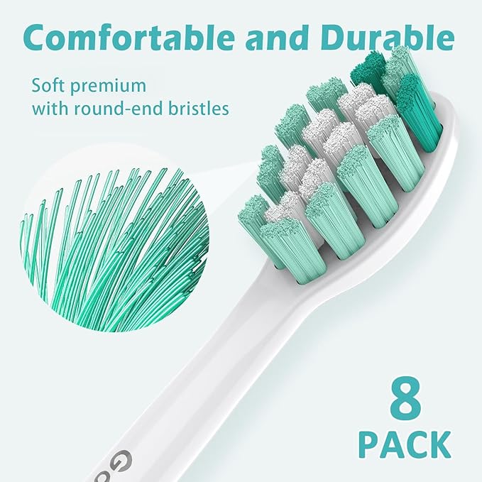 Replacement Toothbrush Heads for Philips Sonicare Click-on Electric Brushhead Blackwhite 8 Pack