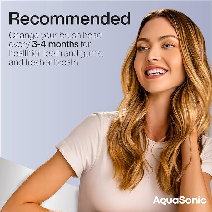 AquaSonic Genuine Icon Replacement Brush Heads | Compatible with AquaSonic Icon Toothbrush | 2 Brush Heads | for Normal & Sensitive Teeth (Lilac)