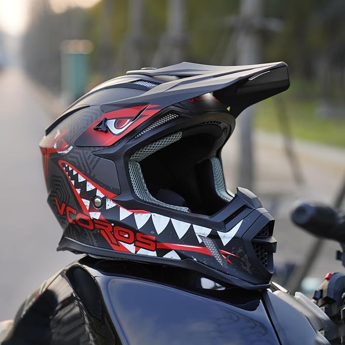 VCOROS H637 Adult Motocross Helmets ATV Dirtbike BMX MX Offroad Adventure UTV Helmets DOT Approved-StrideForce Fitness