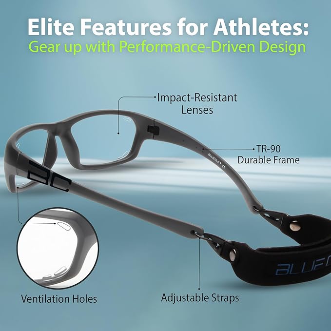 BLUE CUT Sports Protection Goggles, Photochromic Lenses Safety Glasses for Basketball, Pickleball Indoor Outdoor Sports-StrideForce Fitness