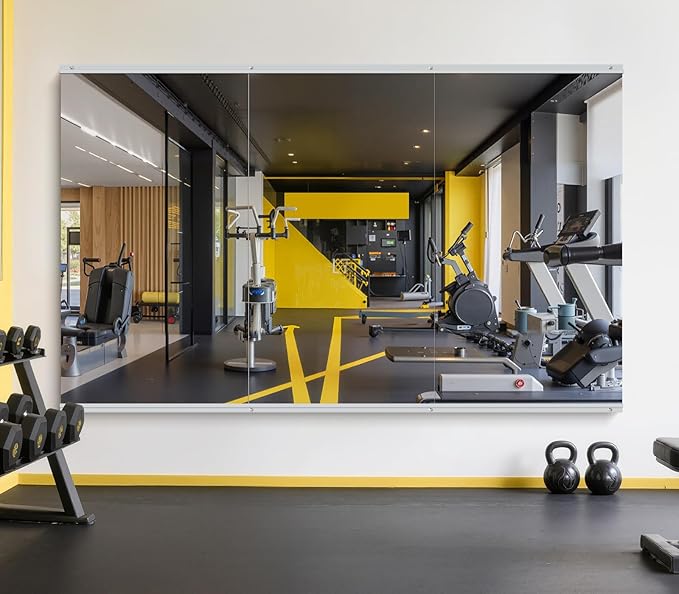 Home Gym Mirror - 55x30 Inch, 3PCS Frameless Tempered Glass Full Body Mirror for Wall Mount - Ideal for Yoga, Workout, Bedroom, Dance Studio (Silver)-StrideForce Fitness