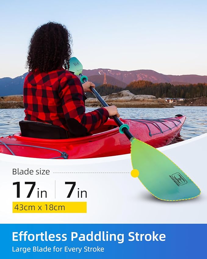 OCEANBROAD Kayak Paddle 86in/218cm, 90.5in/230cm Alloy Shaft 2-Piece Floatable Kayak Oar for Kayaking Canoeing Boating-StrideForce Fitness
