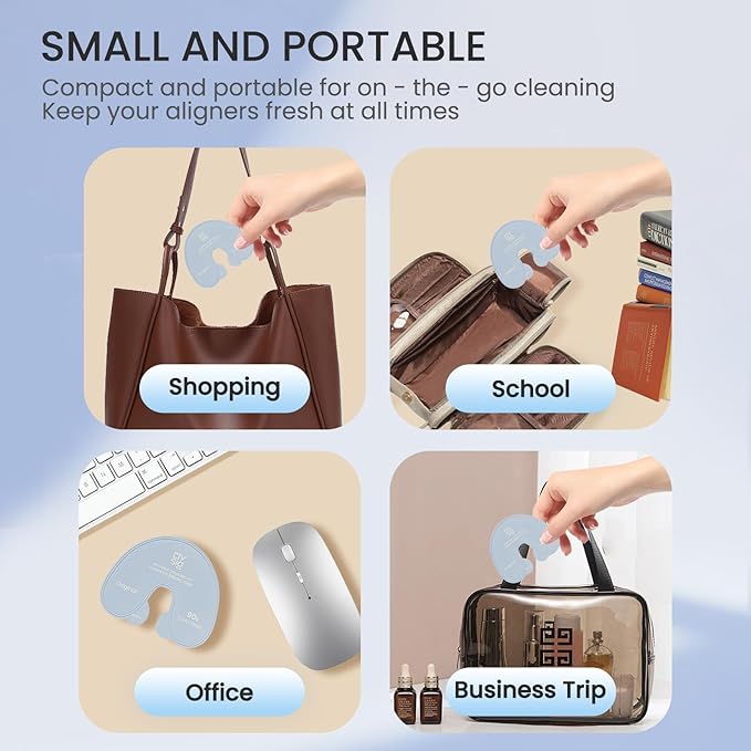 Denture Cleaner, Retainer Cleanser, Clear Retainer Cleaner, Portable Retainer Cleaning Kit for Travel School Office, 90-Second Quick Clean Denture Cleaners, Minty Fresh & Clean, 30ml (12PCS)