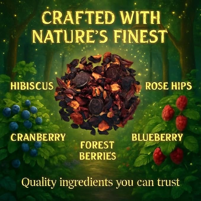 Bellasia Tea Berry Bliss for Kids Using Real Fruit Pieces - Caffeine Free Herbal Tea Blend with Real Ingredients & Balanced Flavor- Add Loose Leaf Tea to Your Child’s Routine for A Fun & Tasty Drink. 20-25 cups-StrideForce Fitness