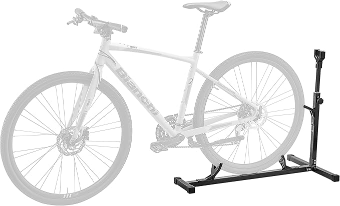 Ibera Two-Way Bike Stand for 20"-29" Wheels - Bicycle Stand for Vertical or Horizontal Storage - Adjustable, Floor-Mounted with Alloy Steel Frame - Space-Saving Bicycle Storage for Home or Garage-StrideForce Fitness