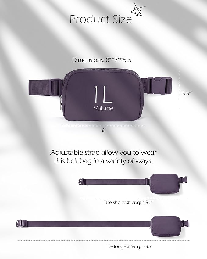 ODODOS Unisex Mini Belt Bag with Adjustable Strap Small Fanny Pack for Workout Running Traveling Hiking, Navy Cosmos-StrideForce Fitness