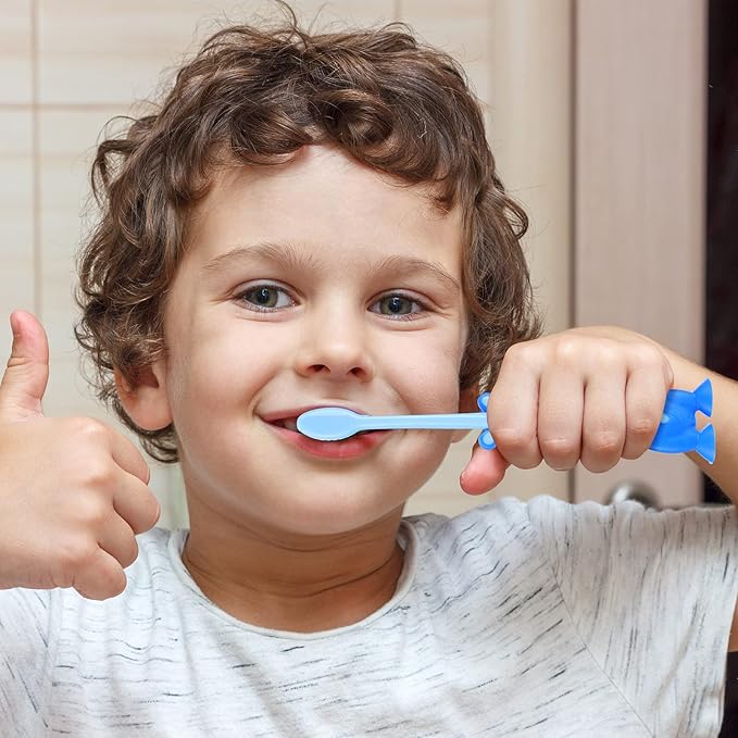 Gerrii Kids Toothbrushes Bulk Soft Lovely Little Kangaroo with Covers Suction Cup Individually Wrapped for Children Toddler Home School Camp Daycare Travel (150 Pcs)