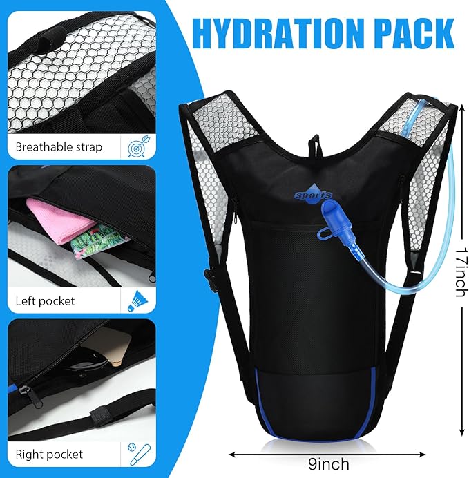 Sweetude Hydration Backpack Set with 2L Water Bladder for Men and Women Lightweight Water Pack for Cycling Biking Hiking Running Climbing-StrideForce Fitness