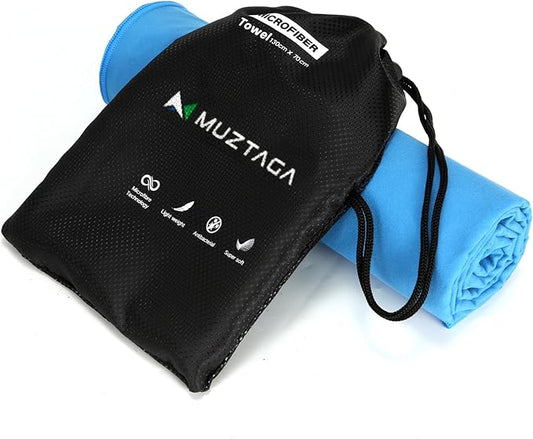 Microfiber Beach Towel-Perfect for Travel, Sports, Camping, Swimming, Yoga, Gym- Quick Dry, Sand Free, Compact, Lightweight, Absorbent (Blue,Small(101x50cm, 40x20”))