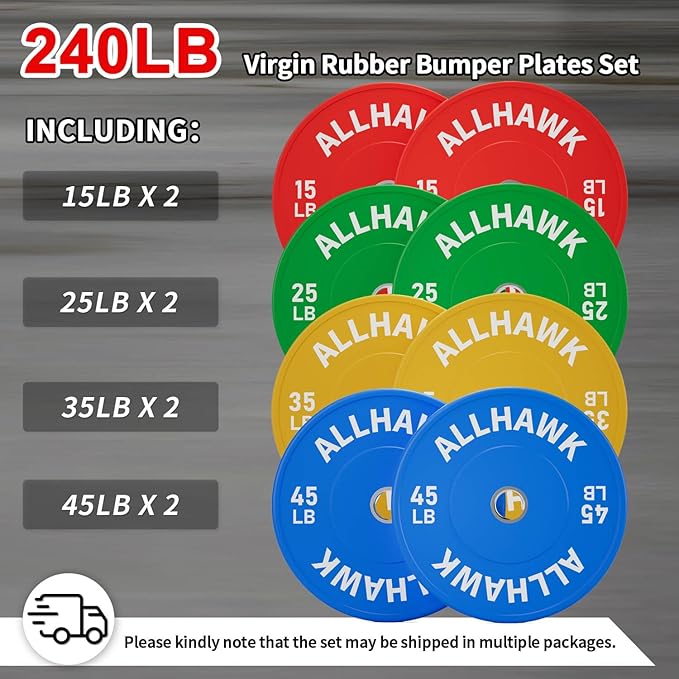 Colorful Olympic Bumper Plates, 2-inch Stainless Steel Insert, Virgin Rubber Weight Plate Set for Barbell Weight Lifting and Strength Training Home Gym-StrideForce Fitness