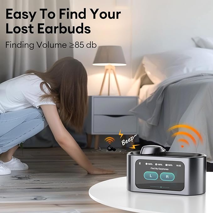 PAXA Wireless Earbuds with Touch Screen Headphones Bluetooth 5.4 Ear Bud IPX4 Light Weight in Ear Earbuds Comfortable Fit Deep Bass Stereo 5 EQ Modes ENC Clear Call for Android/iOS(Black)-StrideForce Fitness