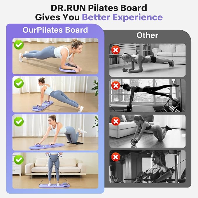 Pilates Board, Pilates Reformer Set, 7 in 1 Multifunctional Pilates Reformer Machine with Timer, Portable Foldable Pilates Board for Home Workout, Pilates Kit with Storage Bag-StrideForce Fitness