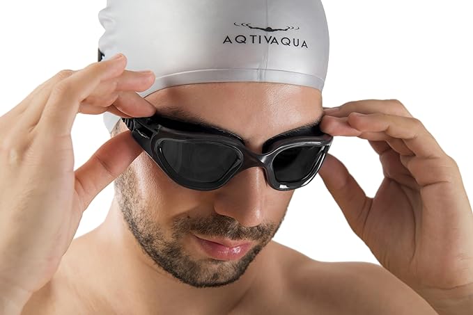 AqtivAqua Swimming Goggles, DX Wide View Swim Goggles for Adult Men Women, Anti Fog No Leaking-StrideForce Fitness