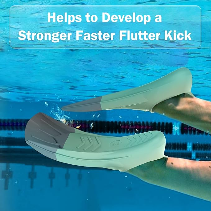 Gintenco Swim Fins, Kids Swim Training Fins for Lap Swimming, Travel Size Flippers with Mesh Bag, Silicone Swimming Fins for Kids Teens Adults Women Men-StrideForce Fitness