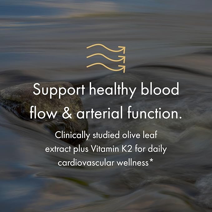 NAOMI BP Advanced, Potent Ingredients for Blood Flow and Circulation, Endothelial Function, Supports Cardiovascular and Arterial Health, 1000mg Olive Leaf Extract, 180mcg Vitamin K2 (Small, 60 Count)-StrideForce Fitness