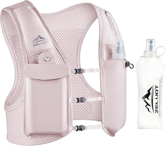 Running Vest for Women Men, USA Original Patent, Adjustable Chest Straps Running Hydration Vest with 500ml Soft Flask, Lightweight Reflective Hydration Backpack for Marathon-StrideForce Fitness