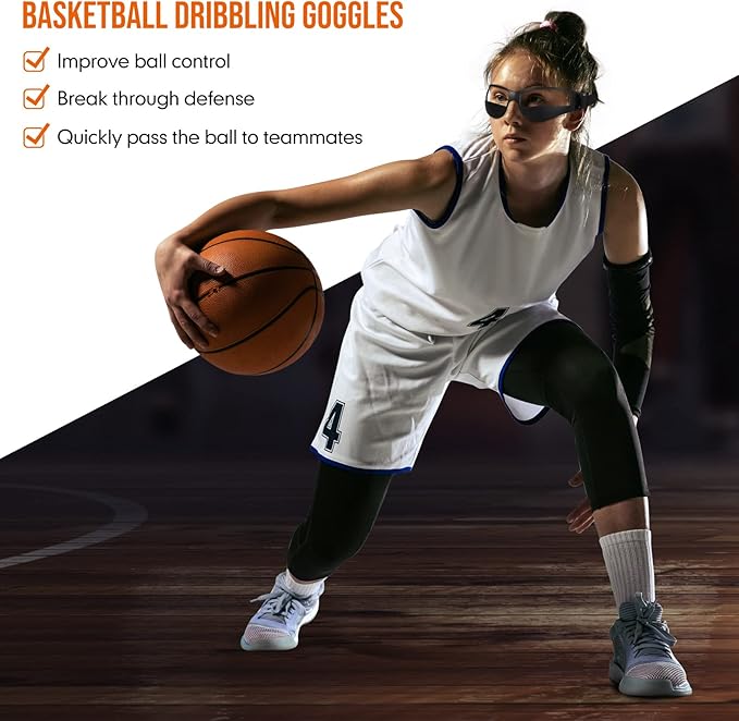 Weewooday 12 Pack Basketball Dribbling Goggles Adjustable Sport Training Glasses Aid for Team Training Aid Basketball Equipment Safety Specs for Adult Teenagers Youth, 8.5 x 2 Inch-StrideForce Fitness