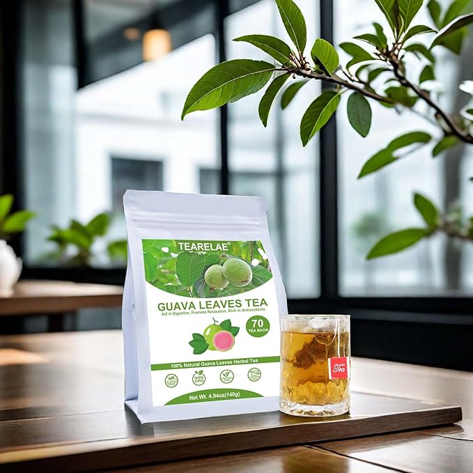 TEARELAE - Guava Leaves Tea Bags - 70 Count - 100% Pure Natural Guava Leaves - Aid in Digestion, Promote Relaxation - Non-GMO - Caffeine-Free-StrideForce Fitness