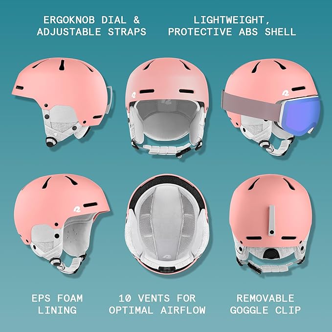 Retrospec Comstock Ski Helmet - Snowboard Helmet for Adults & Youth - Adjustable Fit Snow Helmet with Protective Shell and Breathable Vents for Men, Women, Boys & Girls-StrideForce Fitness